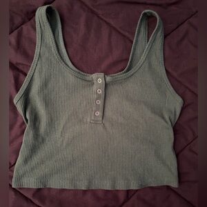 No Boundaries Dark Green Cropped Tank
